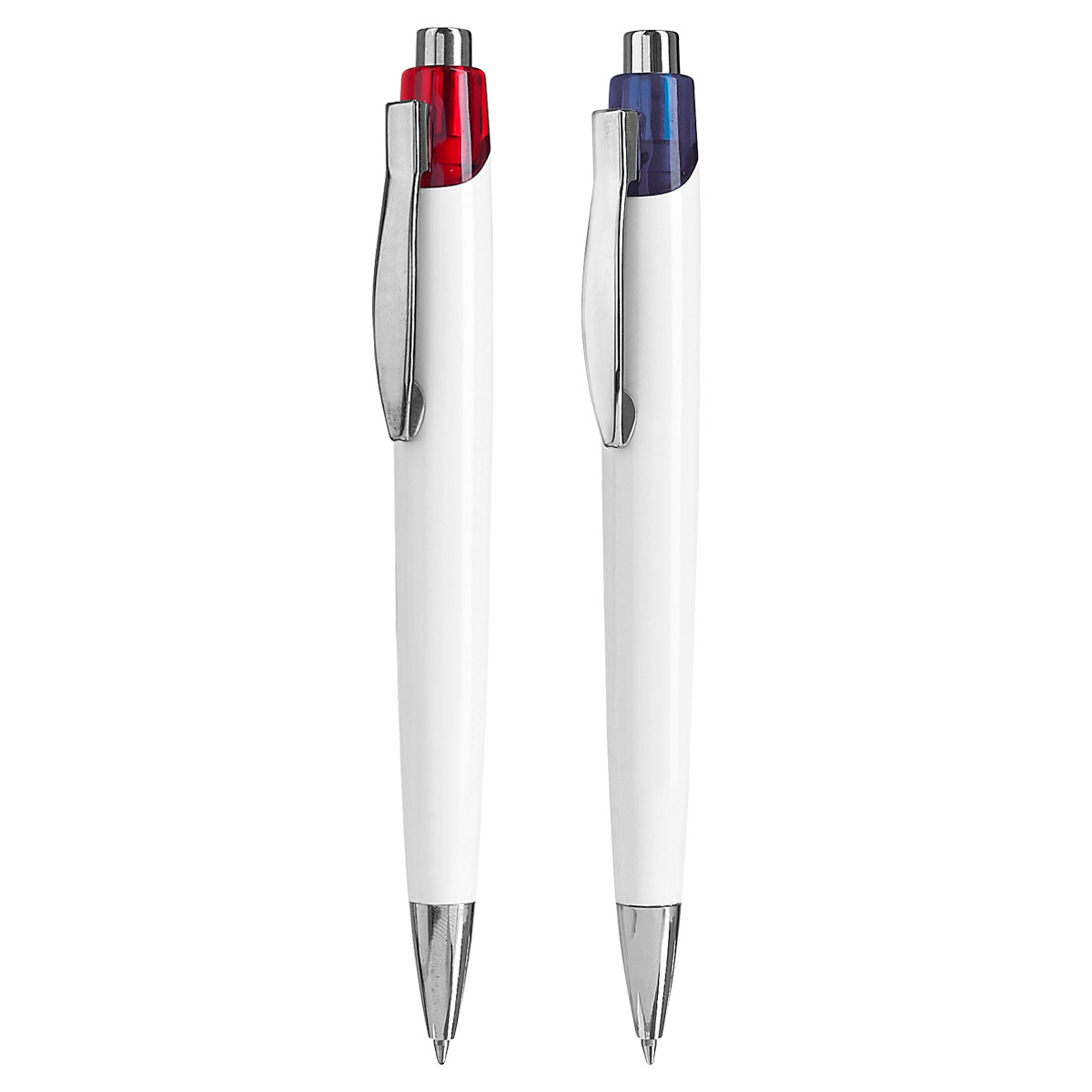 Bolígrafo de plástico blanco Sopron con clip de color promocionales, SH  2480
